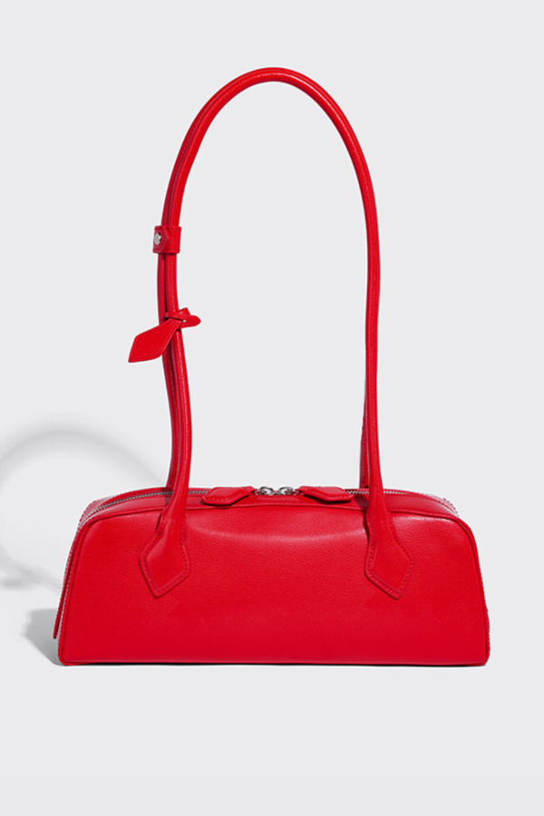 Mikki Leather Shoulder Bag - Red