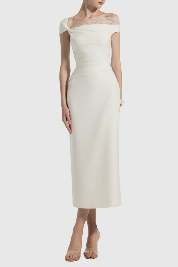 Monika Off Shoulder Lace Midi Dress