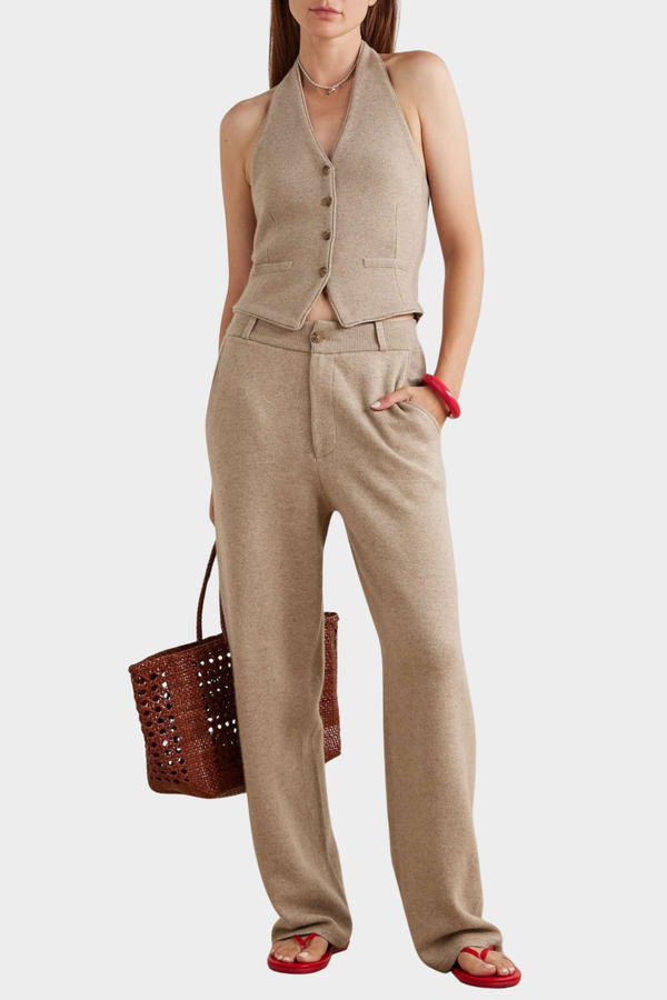 Morris Wool Halter Vest - Khaki