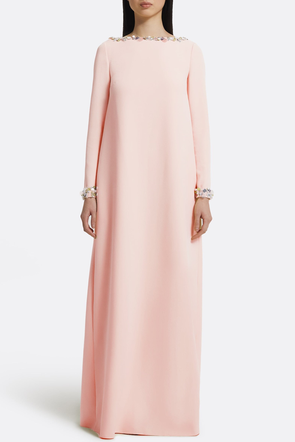 Nahma Rhinestone Embellished Maxi Dress - Pink
