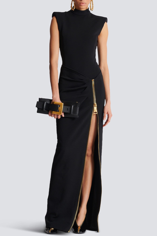 Nakoa Sleeveless Zip Split Maxi Dress