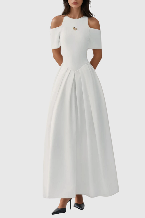 Moloka Strapless Velvet Pearl Embellished Maxi Dress  Tagged "White"   Page 6  SeenSense