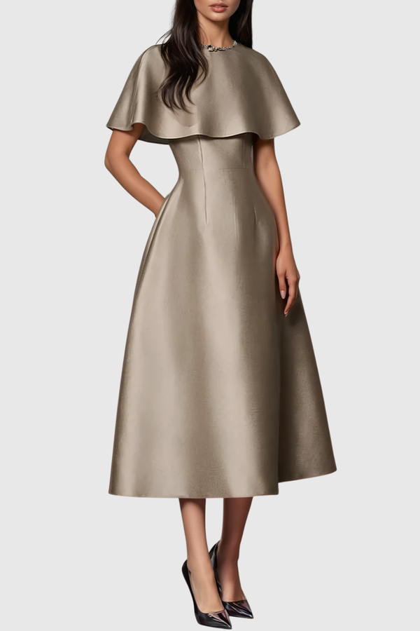 Orson Floral Cape Sleeve Midi Dress