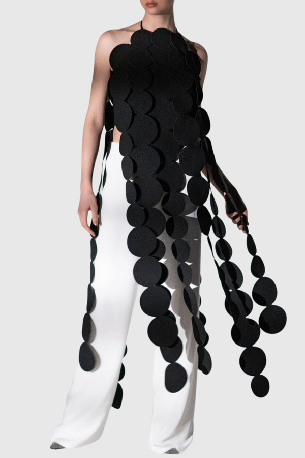 Osman Halter Circle Top - Black