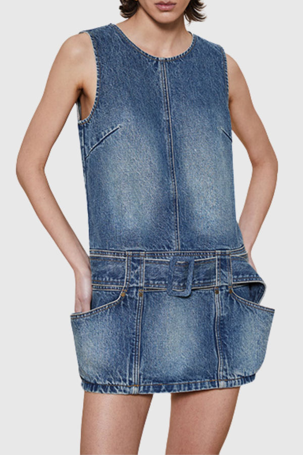 Phylo Denim Sleeveless Mini Dress
