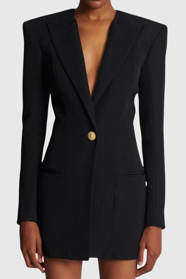 Posie Wool mini Blazer Dress - Black