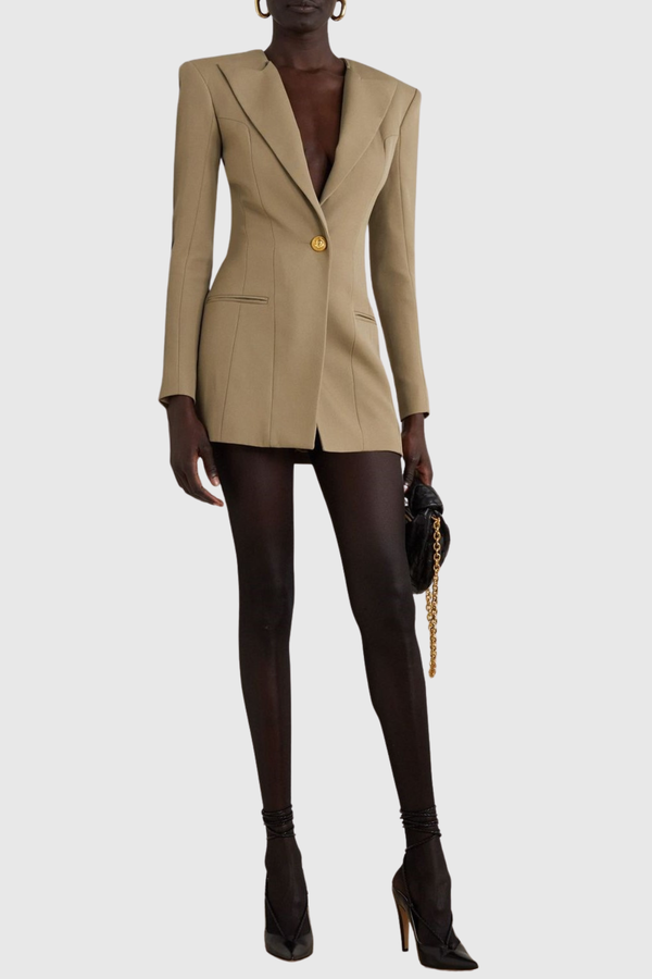 Posie Wool mini Blazer Dress - Khaki