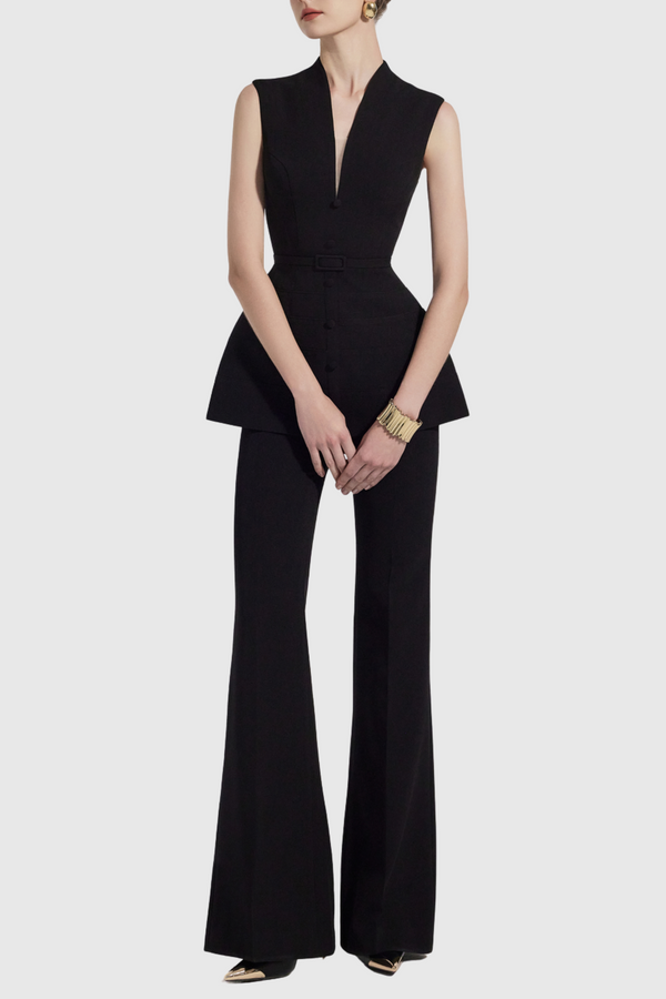 Preeti V-neck Sleeveless Two Piece Set