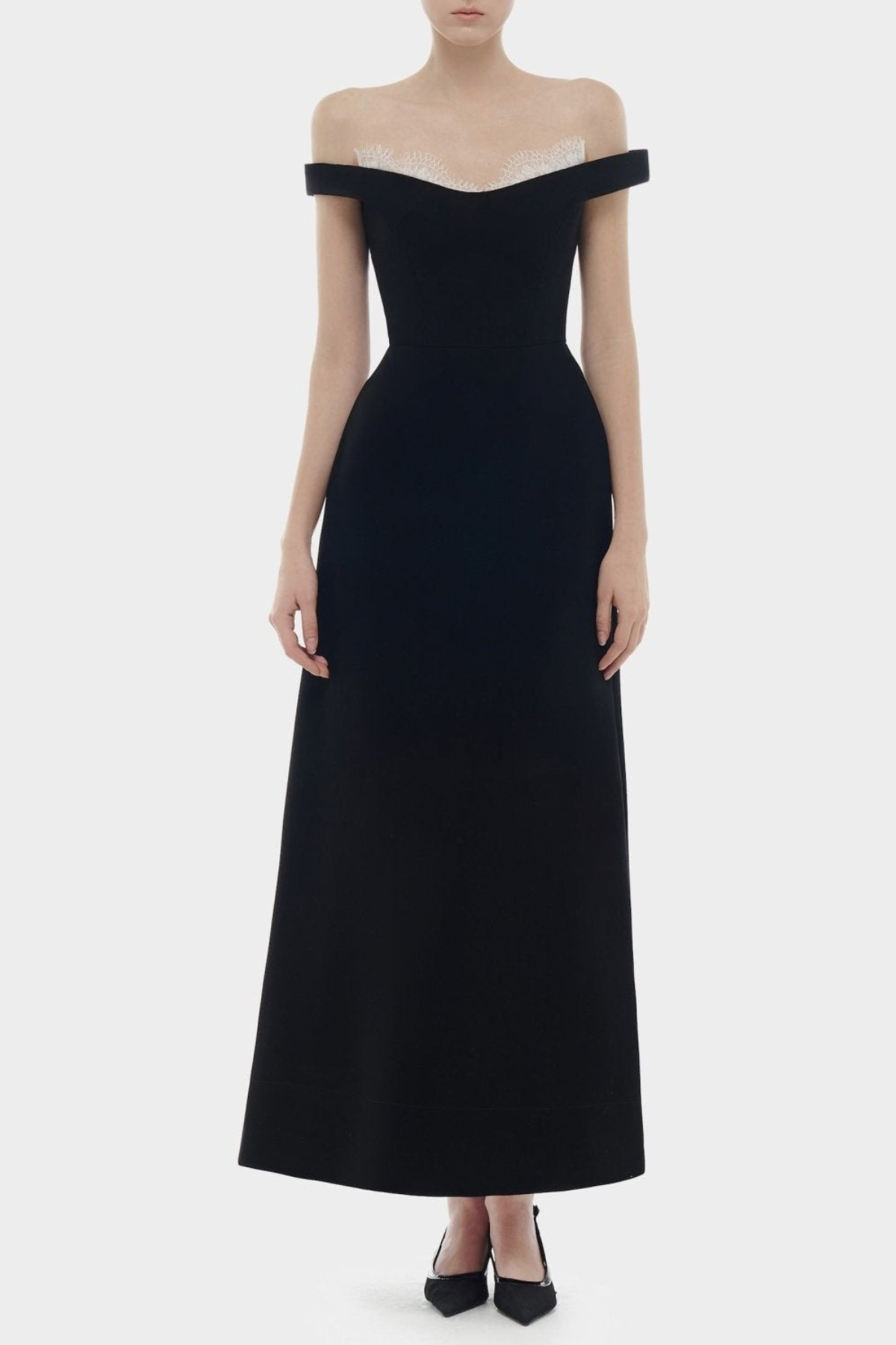 Rasper Off Shoulder Lace Triim Maxi Dress – SeenSense