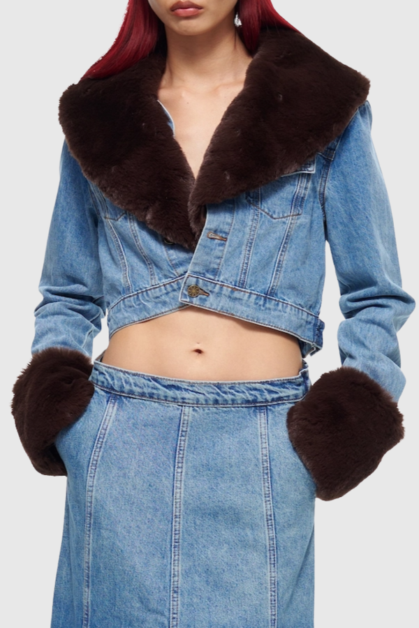 Rejoice Faux Fur Denim Jacket