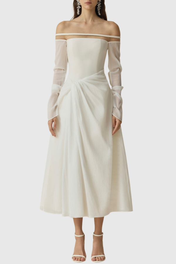 Renaa Off Shoulder Twisted Midi Dress