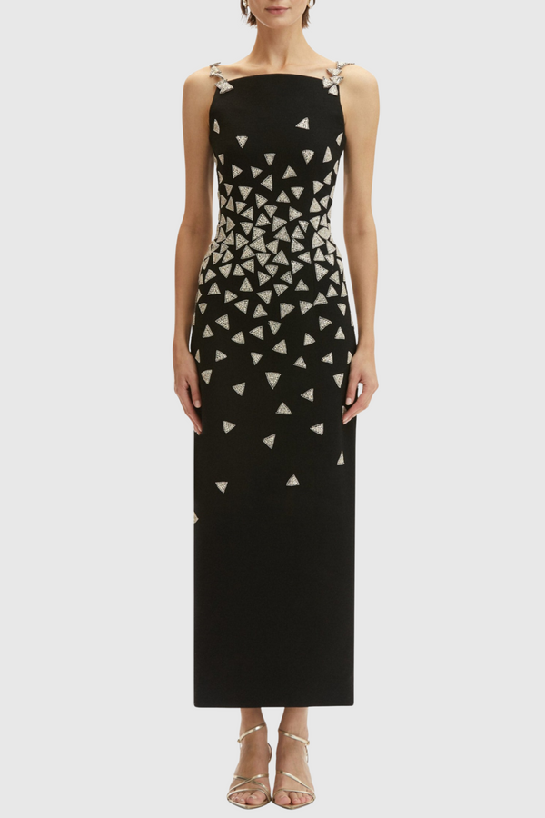 Rupala Crystal Triangle Maxi Bandage Dress