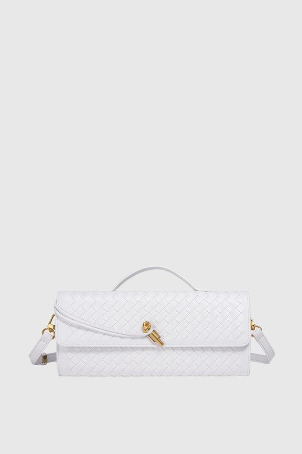 Samiya Woven Clutch Bag  - White