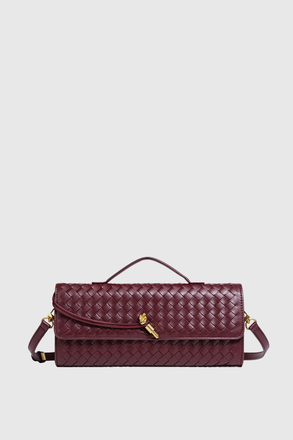 Samiya Woven Clutch Bag  - Wine
