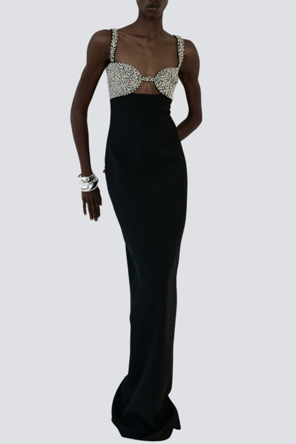 Shalom Crystal Embellished Maxi Dress