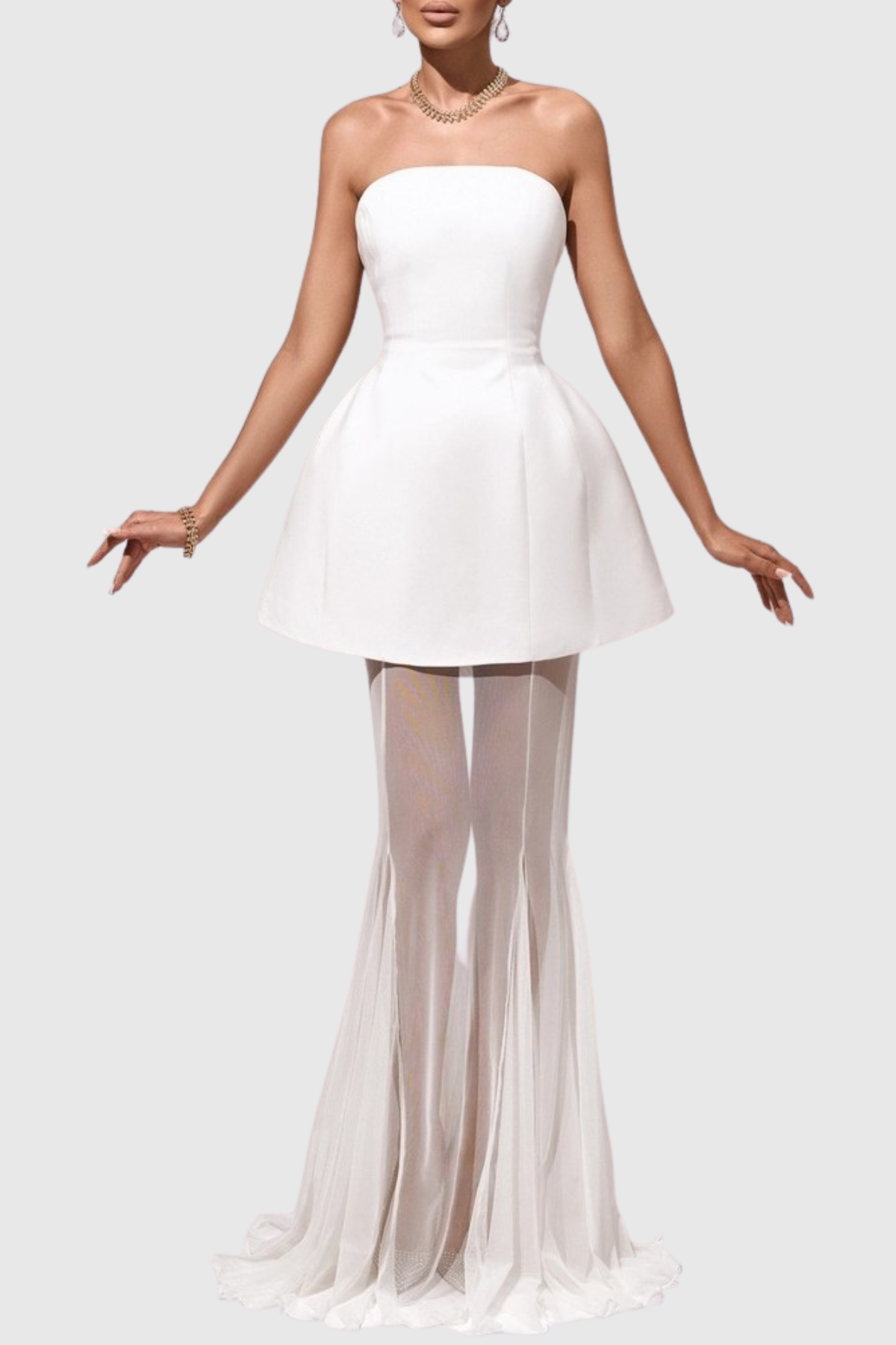 Terlin Strapless Top & Skirt Set - White – SeenSense