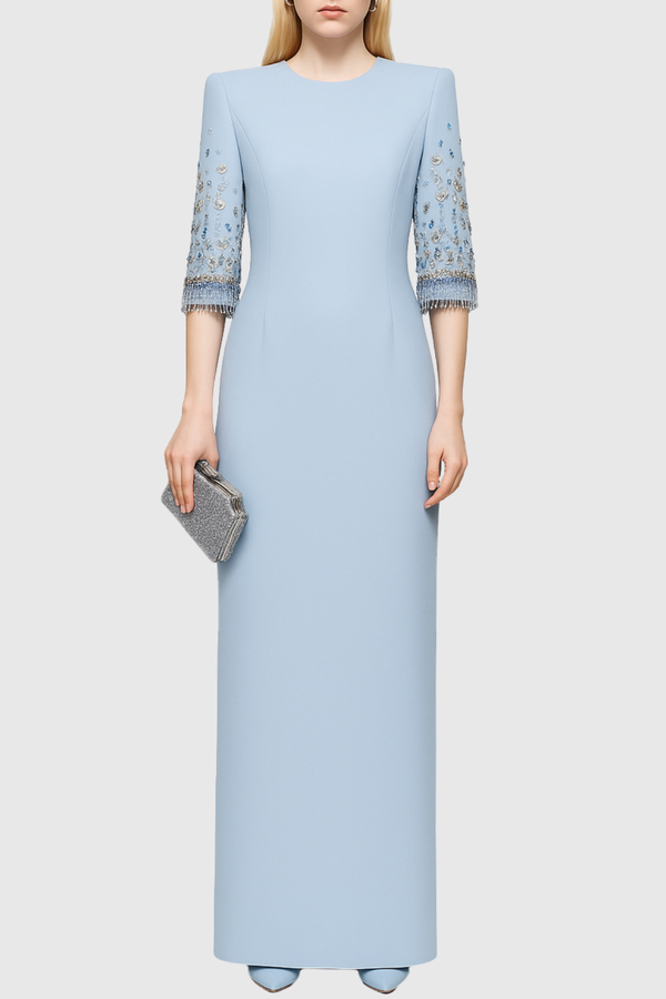 Thista Crystal Embellished Maxi Dress - Blue
