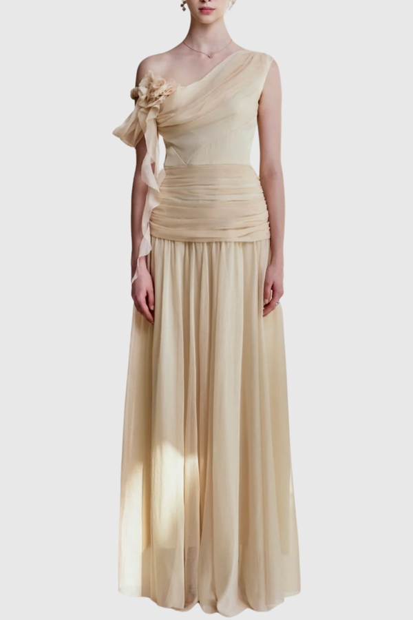 Tibera Off Shoulder Floral Ruched Maxi Dress