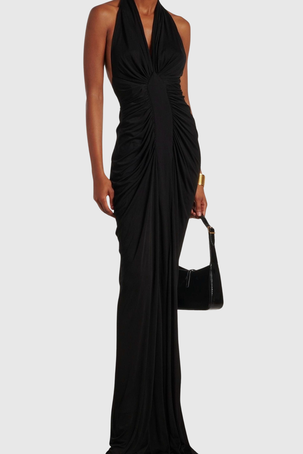 Tilly Halter Ruched Maxi Dress
