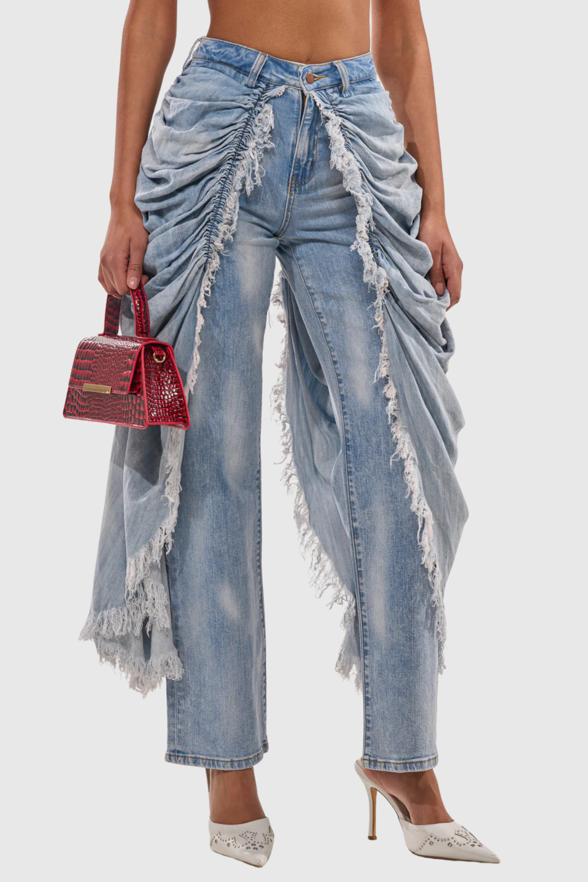 Veanne Ruched Overlay Jeans – SeenSense