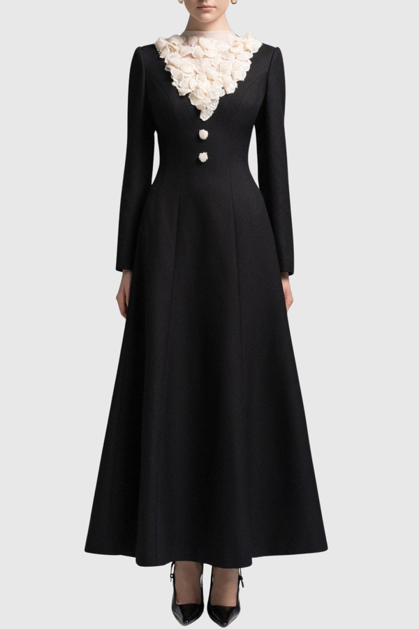 Warala Floral Sequin Embellished Maxi Dress