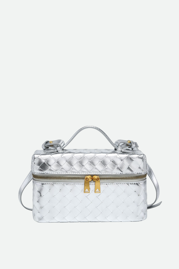 Yaritza Woven Clutch Bag - Silver