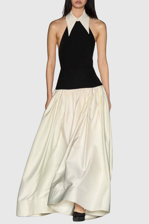 Yeats Halterneck Collar Sleeveless Midi Dress