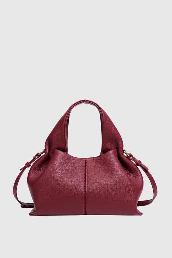 Zafira Leather Cloud Bag - Wine
