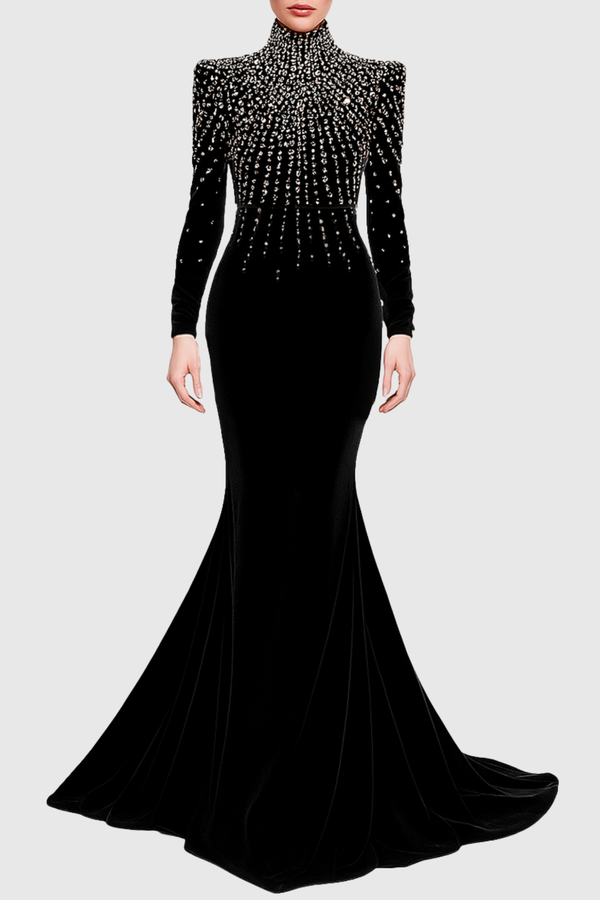 Zsiga Diamante Embellished Velvet Maxi Dress